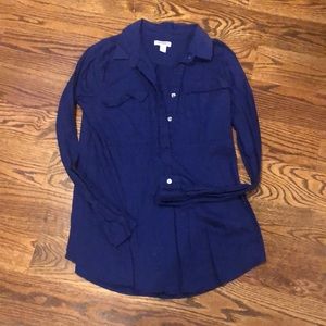 Linen Old Navy 3/4 Button Tunic Top